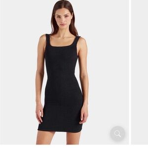 Hunza G Black Ribbed Dress